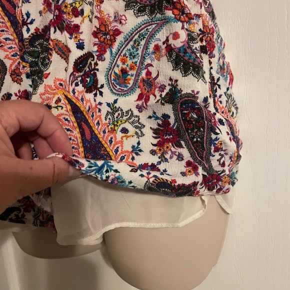 American Eagle Outfitters Y2K Multicolor Paisley Romper S Boho Preppy Casual - Picture 4 of 7